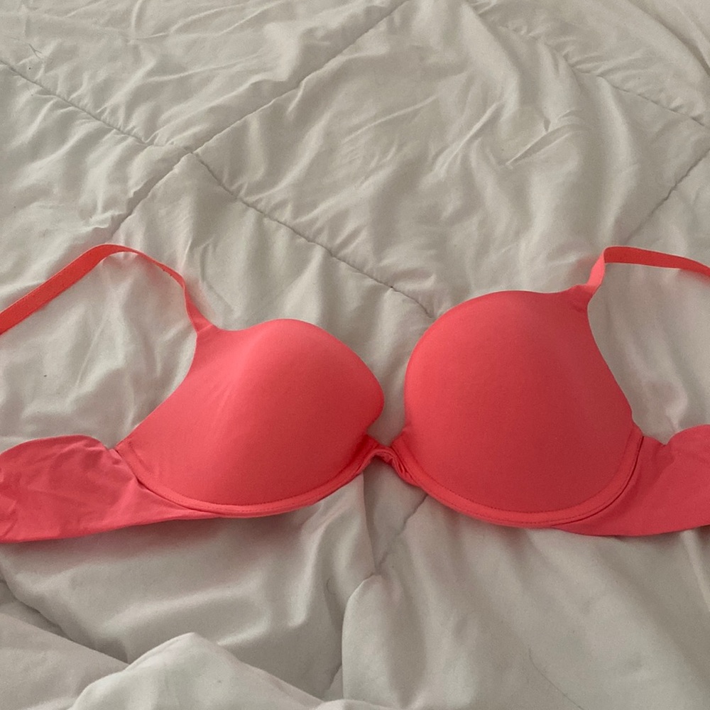 Neon Coral Gap Body Bra, 34C